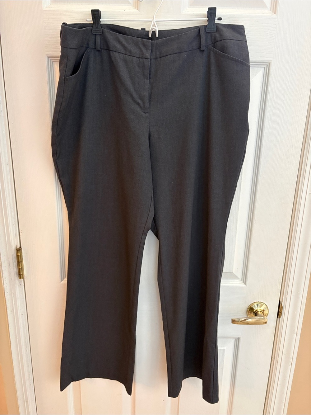 Worthington Women's Dark Gray Straight-Leg Dress Pants size 16 petite (16P)